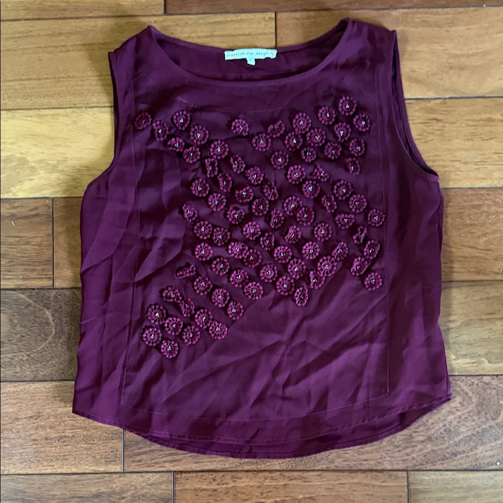 Search for Sanity Embellished Purple Sleeveless Top